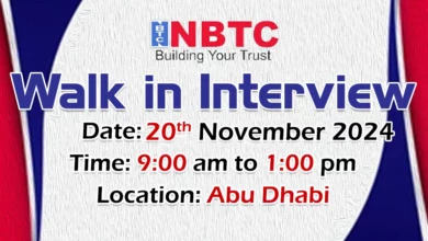 NBTC Group Walk in Interview in Abu Dhabi