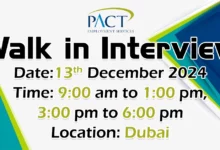 PACT Walk in Interview in Dubai