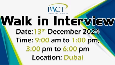 PACT Walk in Interview in Dubai