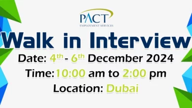 PACT Walk in Interview in Dubai