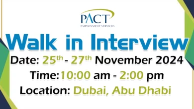 PACT Walk in Interview in Dubai & Abu Dhabi