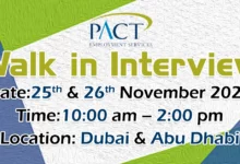 PACT Walk in Interview in Dubai & Abu Dhbai