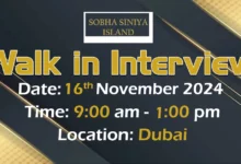 Sobha Al Siniya Walk in Interview in Dubai