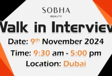 Sobha Realty Walk in Interview in Dubai