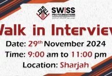 Swiss Pro Foundations Walk in Interview in Sharjah