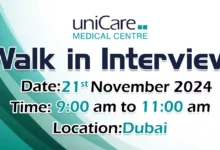 Unicare Medical Walk in Interview in Dubai