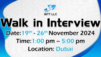 WTT Walk in Interview in Dubai