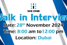 We One Walk in Interview in Dubai