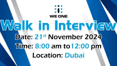 We One Walk in Interview in Dubai