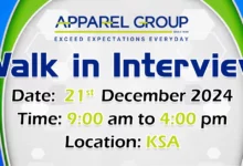 Apparel Group Walk in Interview in KSA