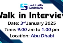 CashTrans Walk in Interview in Abu Dhabi