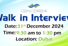 Concordia Walk in Interview in Dubai