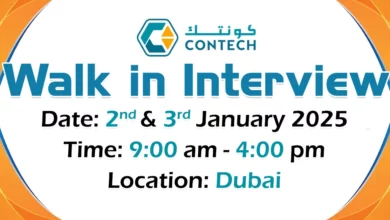 Contech Engineering Walk in Interview in Dubai