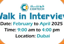 Contech Engineering Walk in Interview in Dubai