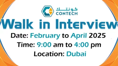 Contech Engineering Walk in Interview in Dubai