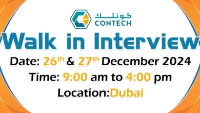 Contech Engineering Walk in Interview in Dubai