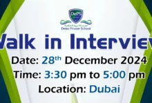 Deira Private School Walk in Interview in Dubai