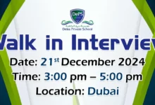 Deira Private School Walk in Interview in Dubai