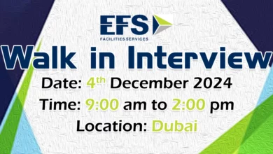 EFS Facilities Walk in Interview in Dubai