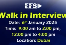 EFS Facilities Walk in Interview in Dubai