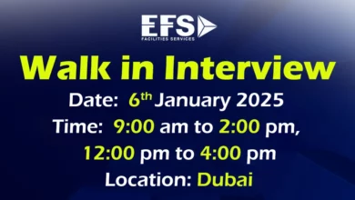 EFS Facilities Walk in Interview in Dubai