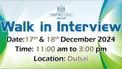 Empire One Group Walk in Interview in Dubai