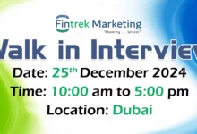 Fintrek Marketing Walk in Interview in Dubai