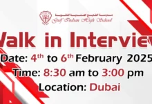 Gulf Indian High School Walk in Interview in Dubai