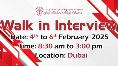 Gulf Indian High School Walk in Interview in Dubai