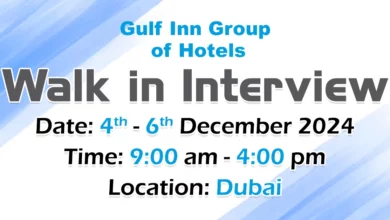 Gulf Inn Hotel Walk in Interview in Dubai