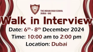 Indian High Group of Schools Walk in Interview in Dubai