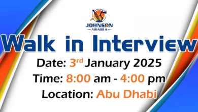 Johnson Arabia Walk in Interview in Abu Dhabi