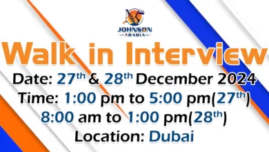 Johnson Arabia Walk in Interview in Dubai