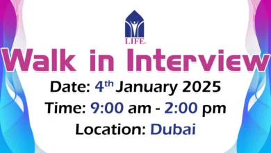 Life Pharmacy Walk in Interview in Dubai