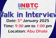 NBTC Group Walk in Interview in Abu Dhabi