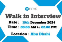 NMC Healthcare Walk in Interview in Abu Dhabi