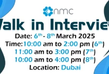 NMC Healthcare Walk in Interview in Dubai