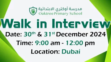 Oaktree Primary School Walk in Interview in Dubai