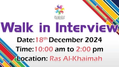 Safari Malls Walk in Interview in Ras Al Khaimah