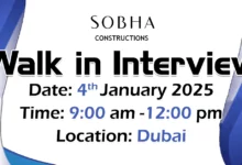 Sobha Construction Walk in Interview in Dubai