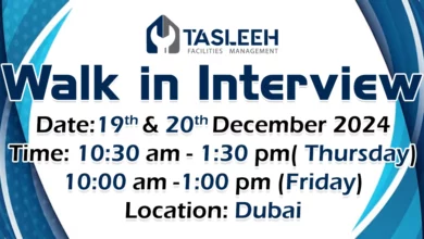 Tasleeh Facilities Walk in Interview in Dubai