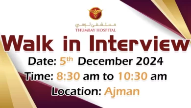 Thumbay University Hospital Walk in Interview in Ajman