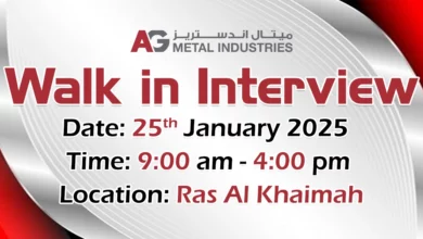 AG Metal Walk in Interview in Ras Al Khaimah