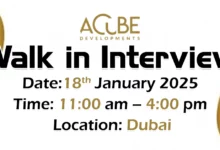 Acube Developments Walk in Interview in Dubai