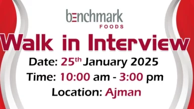 Benchmark Foods Walk in Interview in Ajman