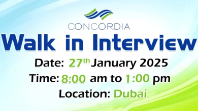 Concordia Walk in Interview in Dubai