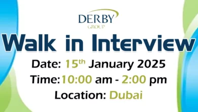 Derby Group Walk in Interview in Dubai