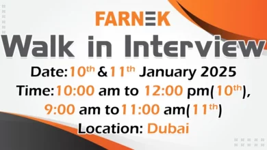 Farnek Walk in Interview in Dubai