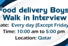 Food Delivery Boys Walk in Interview in Qatar