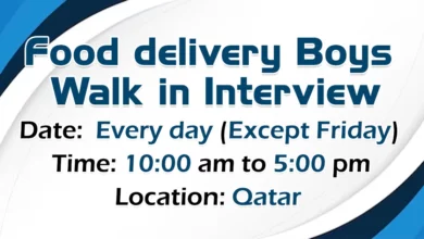 Food Delivery Boys Walk in Interview in Qatar